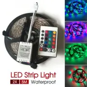 LED Strip Light 2sets Waterproof 300 LEDS RGB 5M 3528 SMD 12V + IR Controller