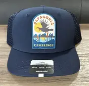 Patagonia Cambridge MA Massachusetts Blue Cap Trucker Mid Crown Hat SnapBack