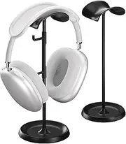 wigmoa Headphone Stand, Headphone Holder with Cable Organizer Storage Tray Compatible for AirPods Max, AirPods, AirPods Pro, Beats, Bose and Most Gaming Headphones. 【No Tools Required】 ME-2 (Black)