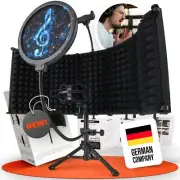 Microphone Isolation Shield with Phone Holder, Pop Filter & Desktop Stand &#8211