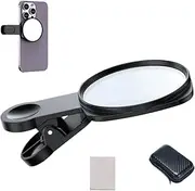 Phone Rear Camera Monitor: Selfie Mirror Screen for Rear Camera View, Smartphone Vlog Accessories | Glass with HD Clip, Camera After Selfie