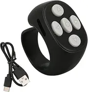 TIK Tok Bluetooth Remote Control Page Turner, Wireless Video Scrolling Ring and Camera Shutter Remote, Rechargeable Wireless Selfies Clicker for iOS, for Android, Cell Phone