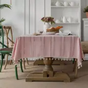 Vintage Tassel Tablecloth Dining Kitchen Table Cloth Christmas Decor Table Cover