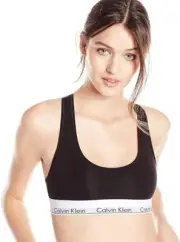 Calvin Klein Modern Cotton Lightly Lined Triangle Bralette M Black F3785