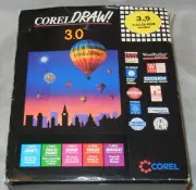 Corel DRAW! 3.0 Graphics Software CD 3.5 Box New in Box Complete Academic NOS