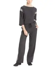 Josie Natori Womens Chi French Terry Pants Size:Small Color:Heather Black