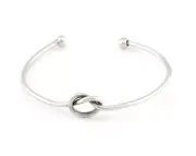 Knot Bracelet Base, Antique Silver plated copper 5187