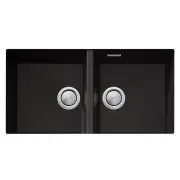 OLIVERI Santorini Double Bowl Undermount Sink - Black ST-BL1563UOF