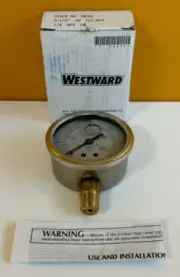 Westward 5WZ62 0-30 psi/kPa, 2 1/2" Dia., SS, 1/4" NPT, Pressure Gauge. New!