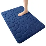 Non-slip Bathroom Carpet Super Absorbent Memory Foam Shower Bath Mat Door Mat - Blue
