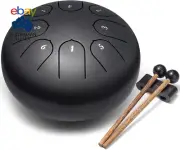 Steel Tongue Drum 6 Inch 8 Notes Hand Drums with Bag Sticks Music Book, Sound He