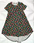 Lularoe Sz XS Carly Pocket Black Colorful Floral Swing Dress Spring NWT NEW