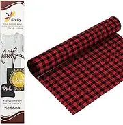 Firefly Craft Red Buffalo Plaid Heat Transfer Vinyl Sheet - Patterned HTV Vinyl - Printed Iron On Vinyl for Cricut and Silhouette - Heat Press Vinyl for Shirts - 12" x 20"