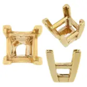 14K Yellow Gold Princess Wire Basket Setting Mounting 4 Prong 0.40ct - 3.00ct