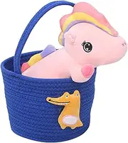 Storage Basket | Cotton Rope Basket for Dog Toys - Handheld Portable Cotton Bin Decorative Organizer for Toy Room Dog Laundry Blanket Kids Baby