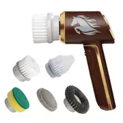 RUBY Horsepower Gold Handheld Cordless Spinning Power Scrubber with 5 Brush Heads