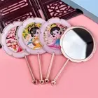 Chinese Style Handheld Makeup Mirror Round Pocket Mirror Birthday Party Gift