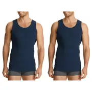Bonds 2 Pack Navy Mens Chesty Cotton Plain Singlet Vest Tank Top Undergarment