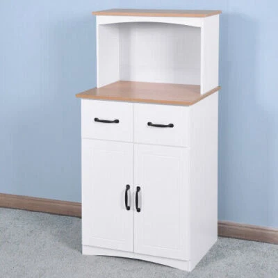 Wooden Kitchen Cabinet Pantry Storage Microwave Cabinet w/Storage Drawer USA