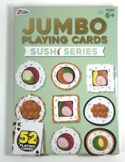 Sushi Series Jumbo Size Playing Cards, 11.5" x 8", Easy to see. NEW IN BOX