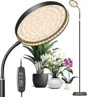 LED Full Spectrum Floor Growth Light for Indoor Plant with 3/9/12H Timer, 10 Level Dimmable, 60 Inch Height Adjustable Standing 3000K Plant Growing Light for Large Tall Small Plants