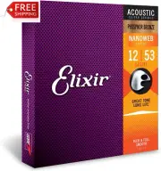 Elixir 16052 Elixir 16052 Nanoweb Coating Phosphor Bronze Acoustic Guitar 6-Stri