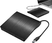 External Optical Drive for Laptop - USB Disk Player - Disc Reader Writer High-Speed for Desktop PC, Slim Portable Disk Burner Duplicator