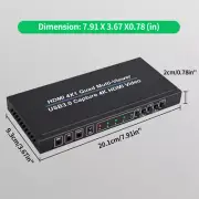 HDMI Multi-Switcher 4X1 Multi-Viewer USB 3.0 to Type-C Cable for PC/STB/DVD