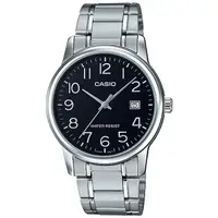 在飛比找momo購物網優惠-【CASIO 卡西歐】指針男錶 不鏽鋼錶帶 防水 日期顯示(