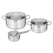 Tefal Virtuoso Induction Stainless Steel 3 Piece Pot Set - Robins Kitchen