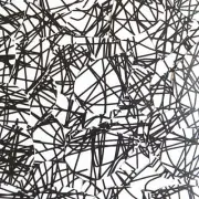 Sequin Teardrop 1.5" Black White Crazy Scribble Pattern Opaque
