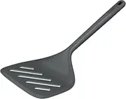 Zyliss X-Large Cooking Turner - Sustainable Wheat Straw & Nylon Non-Stick Frying & Cooking Spatula w/Heat-Resistant Silicone Head, Dishwasher Safe, 32.5cm x 14cm - Beluga Grey