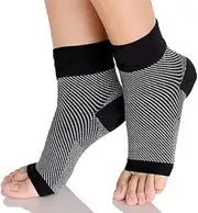 Ankle Support Brace for Men & Women - Plantar Fasciitis Socks - Foot Compression Sleeves - 24/7 Arch Support - Heel Wrap for Pain Relief (L/XL)