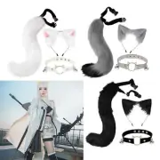 3x Plush Ears and Tail Set Costume and Tail Set Anime Cosplay