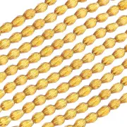 650 Pcs Teardrop Faceted Glass Crystal Beads for Jewelry Making, Gold