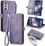 Compatible with Motorola Edge 30 Pro/Edge X30 Case,Compatible with Motorola Edge Plus 2022 / Edge+ 5G UW 2022 Card Holder PU Leather Flip Stand Magnetic Closure Phone Cover Purple