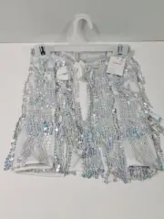 Claire's Belly Dance Sparkly Costume Sequin Tassel Fringe Hip Silver