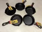 Lodge LMS3 Cast Iron Mini Skillet 3-1/2" Tiny Frying Pans Lot Of 5