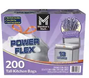 Member's Mark Power Flex Tall Kitchen Drawstring Trash Bags (13 gal., 200 ct.)