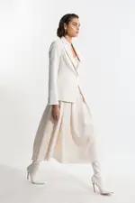 Tailored Twill Full Midi Skirt