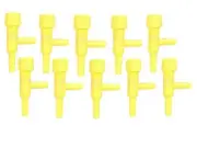 Aquabuy 10 x Air line taps - air line control valves - Yellow