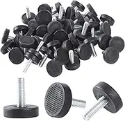 28 PCS M6 Thread Adjustable Furniture Levelers, Galvanized Steel Levelers Screw for Furniture Legs, Threaded Leveling Feet Glides for Table Legs, Chair Legs, Cabinet and Sofa Legs