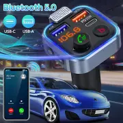Bluetooth 5.0 FM Transmitter Wireless Handsfree Car Kit MP3 Player Type-C QC3.0
