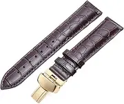 [WAHRE] Genuine Leather Watchband Fit for Tissot Fit for Le Locle T41 T006 PRC200 Watch Strap 18 19 20 21 22mm Wrist Belt Bracelet 1853 Watch Band(Brown Gold Clasp,18mm)