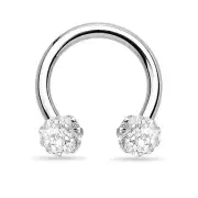 16G 5/16" Clear Ferido Steel Nose Tragus Helix Septum Ring Horseshoe Conch Daith