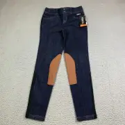 KERRITS Breeches Kids Size L Stretch Denim Knee Patch Jeans Riding Horse Pants