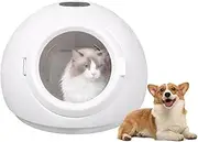 PeiQi Automatic Pet Dryer Box,55L Portable Drying Station for Cats and Small Dogs Ultra-Quiet Hair Grooming Machine,Smart Temperature Control, 360° Rapid Drying‌, UV Sterilization(55L Circle)