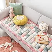 Cream-Coloured Large Plaid Square Pet Mat Bed Couch Cover, Funny Fuzzy Couch Cover, Dog Blankets for Large Dogs, Dog Bed Cover Pet Blanket (70 * 180, Pink)