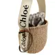 【Chloe’ 蔻依】WOODY SMALL BASKET 小號 棕色牛皮 草編水桶包 斜背包(C22SS381G55101)