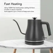 Electric Gooseneck Kettle 0.8L Auto Off Prevent Dry Burning Stainless Steel.